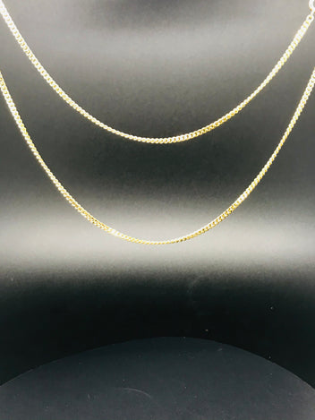 18ct solid gold curb chain necklace