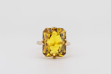 22ct Yellow Gold Synthetic Yellow Sapphire Cocktail Ring #RYS5